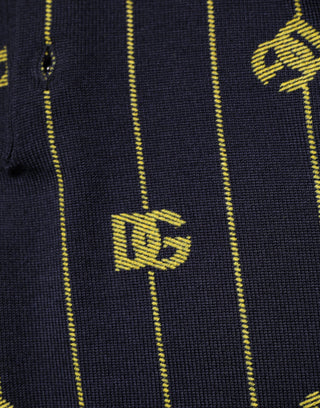 Black Logo Jacquard Knitted Polo Shirt T-shirt