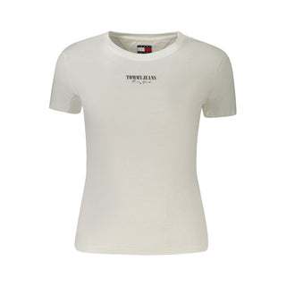 Camiseta blanca de algodón para mujer