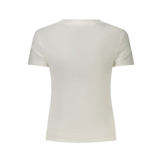 Camiseta blanca de algodón para mujer