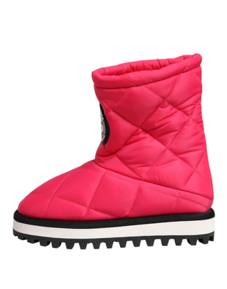 Botas acolchadas de viscosa rosa y blanca hasta media pantorrilla