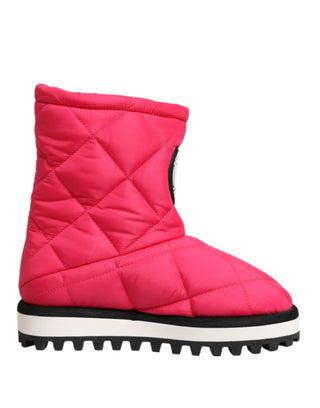 Botas acolchadas de viscosa rosa y blanca hasta media pantorrilla