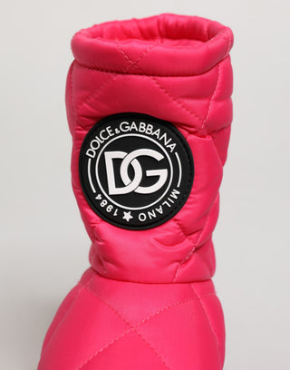Botas acolchadas de viscosa rosa y blanca hasta media pantorrilla