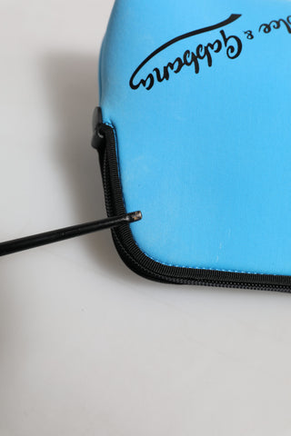 Bolso de mano con cremallera y estampado de logo DG en nylon azul