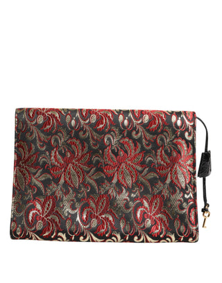 Multicolor Jacquard Floral Document Briefcase Bag