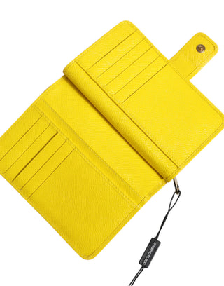 Gelbes Leder-Bifold-Continental-Clutch-Portemonnaie