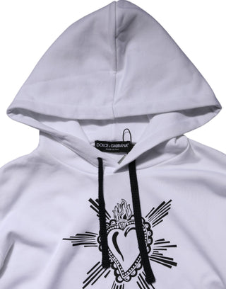 Sudadera con capucha blanca con Sagrado Corazón  