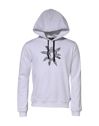 Weißes Kapuzen-Sweatshirt mit Heiligem Herzen