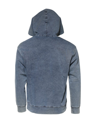 Sudadera con capucha azul de mezcla de algodón