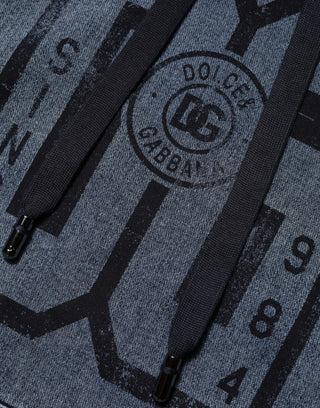 Sudadera con capucha azul de mezcla de algodón