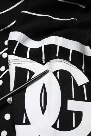 Sudadera con capucha negra con rayas para hombre