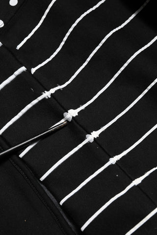 Sudadera con capucha negra con rayas para hombre