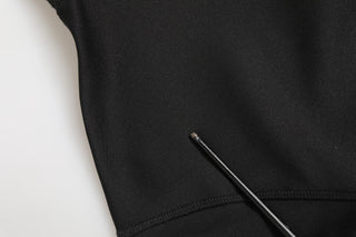 Black Polyester Turtleneck Pullover Sweater