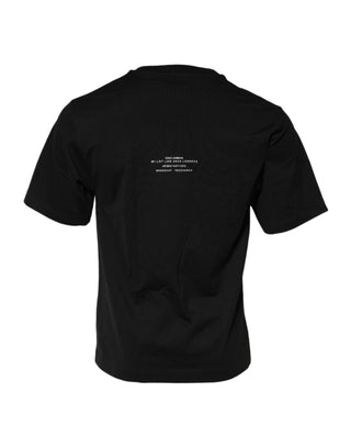 Black DG Vib3 Print Cotton Crew Neck T-shirt
