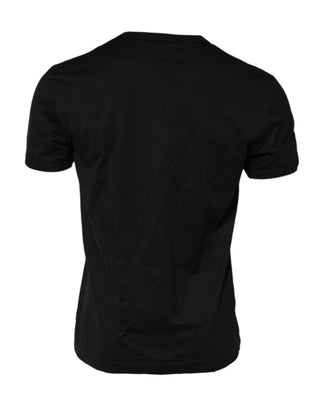 Schwarzes DG King Crown Baumwoll-T-Shirt mit Rundhalsausschnitt