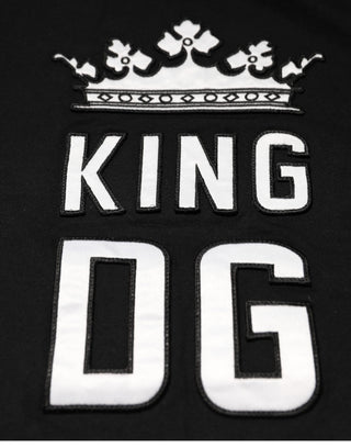 Schwarzes DG King Crown Baumwoll-T-Shirt mit Rundhalsausschnitt