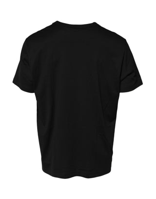 Schwarze Gliederketten-Halskette Baumwoll-Rundhals-T-Shirt