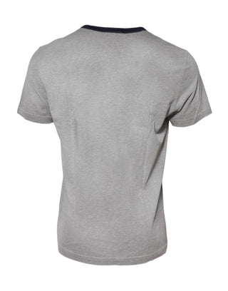 Graues Baumwoll-T-Shirt mit Grafikprint und Rundhalsausschnitt