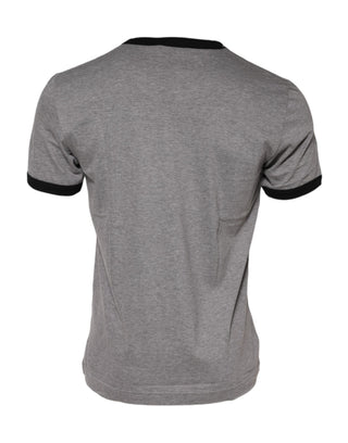 Camiseta gris de algodón con cuello redondo Sacred Heart  