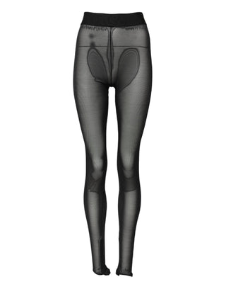 Schwarze Nylon-Leggings Stretchhose