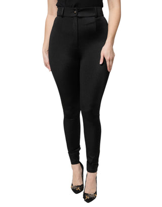 Schwarze Leggings aus Nylon-Stretch