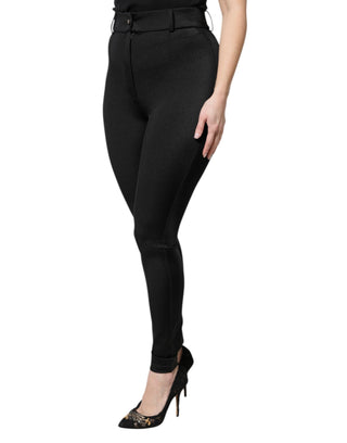 Schwarze Leggings aus Nylon-Stretch