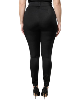 Schwarze Leggings aus Nylon-Stretch