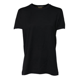 Black Cotton DG Print Short Sleeve Top T-shirt