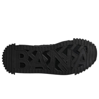 Zapatillas negras NS1 bajas con cordones y logo