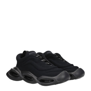 Schwarze klobige Sneakers aus Stoff
