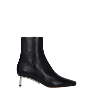 Schwarze Leder-Stiefeletten
