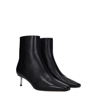 Schwarze Leder-Stiefeletten