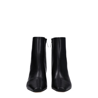 Schwarze Leder-Stiefeletten