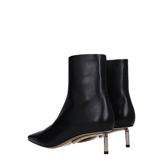 Schwarze Leder-Stiefeletten