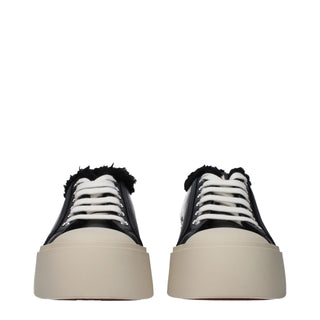Black Leather Chunky Sneakers