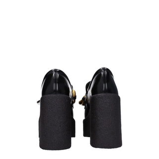 Black Leather Platform Loafers