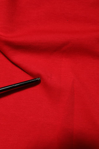 Red Crew Neck Short Sleeves Top T-shirt