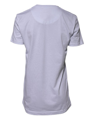 Weißes Baumwoll-Glücks-T-Shirt mit Rundhalsausschnitt 2023