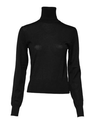 Suéter de cuello alto de cachemira negro