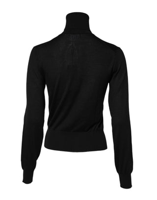 Suéter de cuello alto de cachemira negro