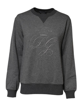 Grauer DG Logo Bestickter Pullover