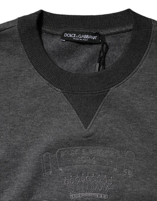 Gray DG Logo Embroidered Pullover Sweater
