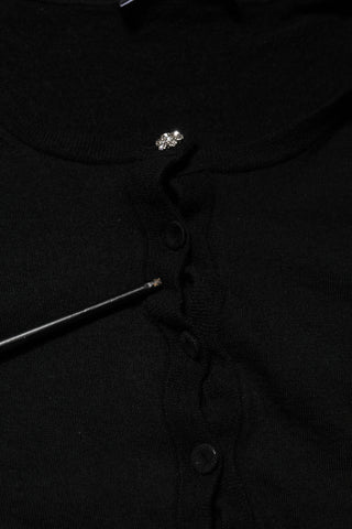 Cárdigan negro STAFF con cuello redondo