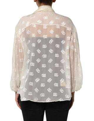 Off-White Logo Monogramm Ascotkragen-Oberteil