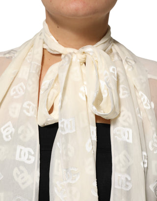 Off-White Logo Monogramm Ascotkragen-Oberteil