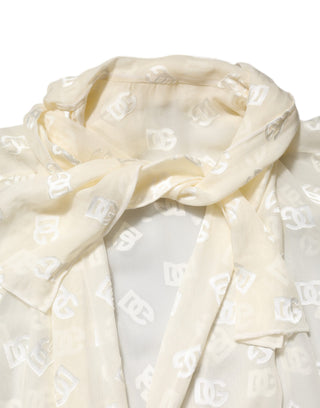 Off-White Logo Monogramm Ascotkragen-Oberteil