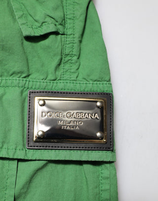 Pantalones cargo verdes de algodón de cintura alta