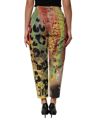 Mehrfarbige High-Waist Cargo-Hose