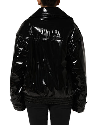 Polyester Schwarz Gesteppte Pufferjacke