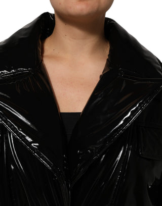 Polyester Schwarz Gesteppte Pufferjacke