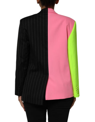 Multicolor Patchwork Embellished Coat Jacket